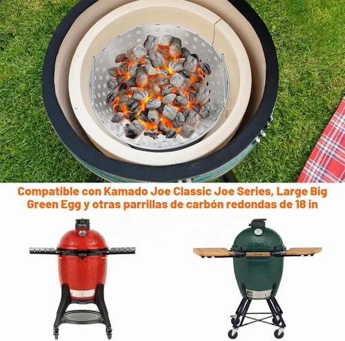 Vista 3 de Skyflame Cesta de carbón de acero inoxidable de 14 pulgadas para parrillas