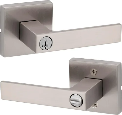 Vista 5 de Kwikset Singapore - Manija de puerta de cromo pulido (2 unidades)