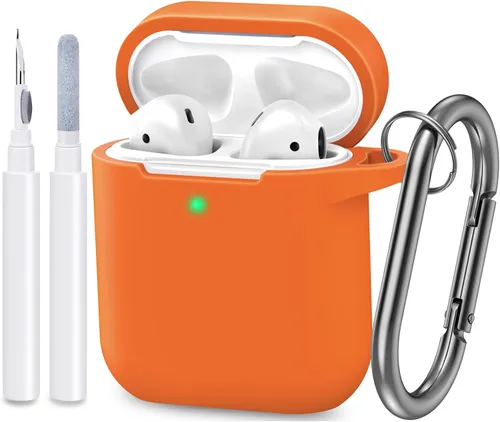 Vista 24 de Funda compatible con AirPods, cubierta protectora de silicona completa a prueba de polvo diseñada para Apple AirPods de 1.ª y 2.ª