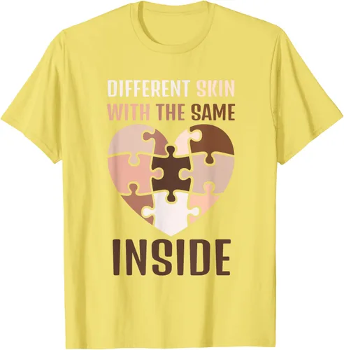 Vista 31 de Camiseta con texto en inglés "Black History Month Different Skin With The Same Love Inside