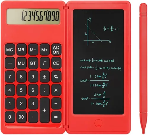 Vista 6 de Calculadora de escritorio, calculadoras pequeñas de escritorio con bloc de notas, calculadora básica de 4 funciones de botón grande, artículos Negro