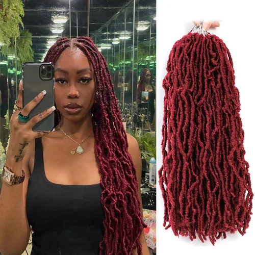 Vista 14 de Extensiones de cabello sintético de ganchillo de 18 pulgadas, 6 paquetes de rastas suaves preenrolladas, extensiones de cabello sintético
