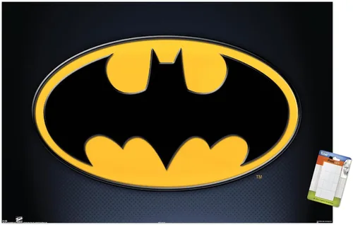 Vista 13 de Trends International DC Comics - Póster de pared de Batman con símbolos, 14.725 x 22.375 pulgadas, versión enmarcada de madera de granero