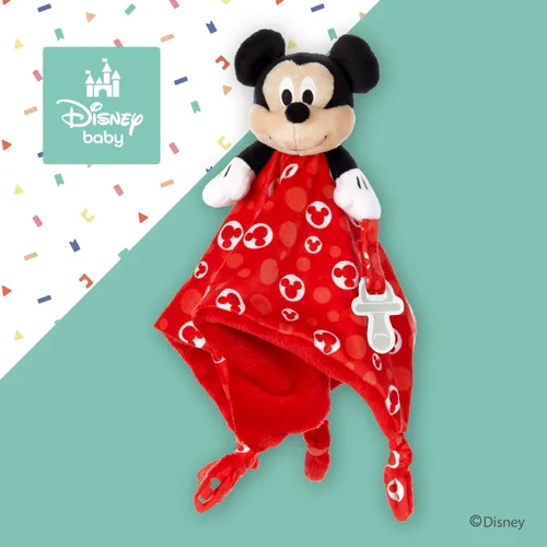 Vista 5 de KIDS PREFERRED Disney Baby Mickey Mouse - Manta de seguridad de peluche con diseño de animal de peluche, 13.18 x 13.18 x 3.5 pulgadas