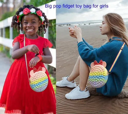 Vista 4 de Bolso cruzado Pop para niñas, Macarrón