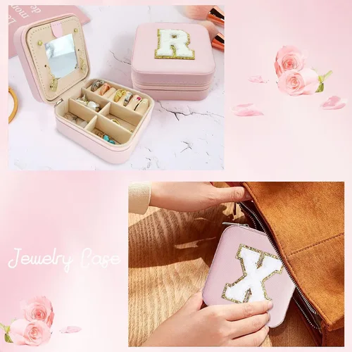 Vista 7 de Regalos para el día de la madre para mujeres, joyero de viaje, caja organizadora de joyas, cajas de joyería esenciales de viaje para mujeres