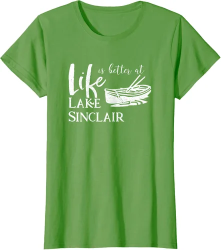 Vista 4 de Life is Better at Lake Sinclair Georgia Camiseta Negro