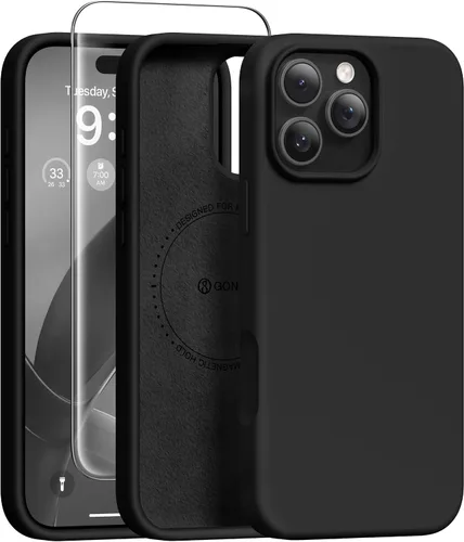 Vista 147 de GONEZ Funda magnética para iPhone 12 Case / 12 Pro Case, compatible con MagSafe, [protector de pantalla + protector de lente de cámara], funda