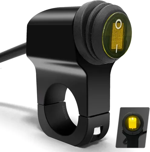 Vista 9 de Interruptor de luz ATV 12V, impermeable, de aleación de aluminio, para manillar de motocicleta, ATV, UTV - Compatible con manillares de 7/8" (22mm)