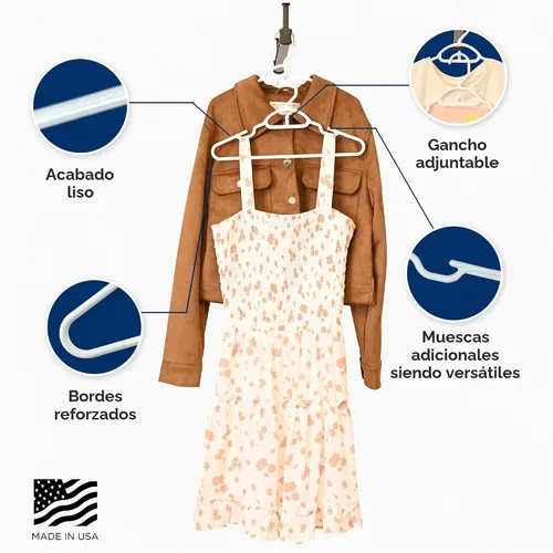 Vista 6 de Closetselect Paquete de 30 perchas de plástico para niños pequeños y preadolescentes de 13 pulgadas, ideales para niños de 4 a 10, perchas Negro