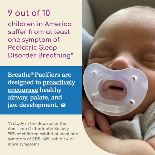 Vista 4 de Chupete Breathe Baby – Diseño Patentado para el Desarrollo Oral y Facial Natural - Libre de BPA, Libre de Látex, Desarrollado por Pediatras - Apto