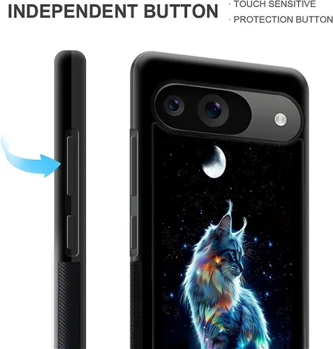 Vista 1364 de Compatible con Google Pixel 4A 5G Mobile Case Creative Acrylic Panel trasero Silicona Protección Grip especialmente diseñado para Google Pixel 4A 5G