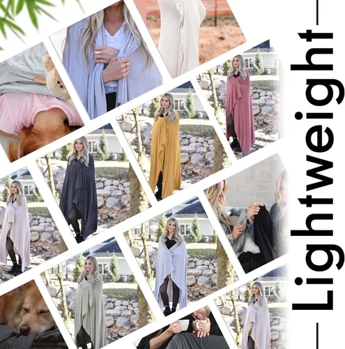 Vista 13 de K E L O R Luxury Cooling Travel Blanket - Stretchy, Lightweight Soft & Breathable Shawl Wraps for Women