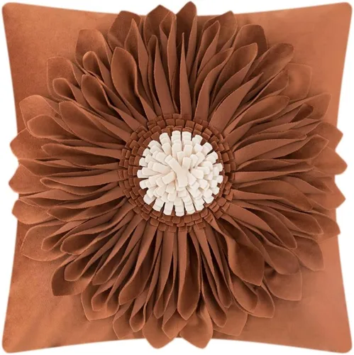 Vista 33 de OiseauVoler Fundas de almohada hechas a mano de 18 x 18 pulgadas, fundas de cojín de girasol 3D azules, fundas de almohada decorativas para sofá