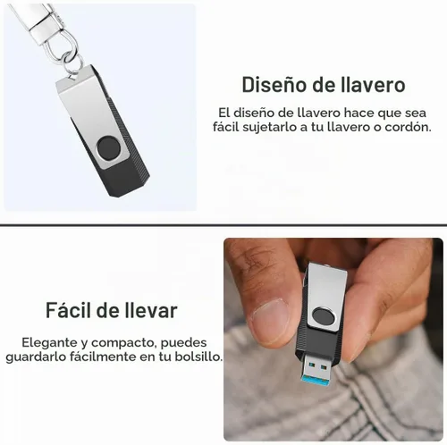 Vista 6 de Aiibe Unidad flash USB de 16 GB Memoria USB 3.0 Memoria Stick PenDrive 16GB - Negro