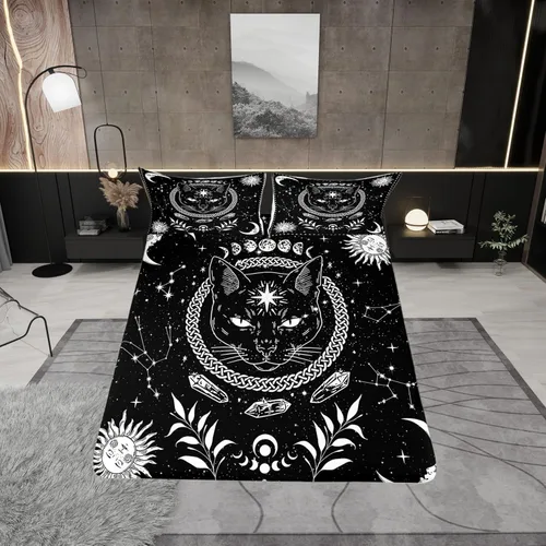 Vista 43 de Juego de ropa de cama con estampado de leopardo, tamaño individual, juego de cama de guepardo africano para decoración de dormitorio