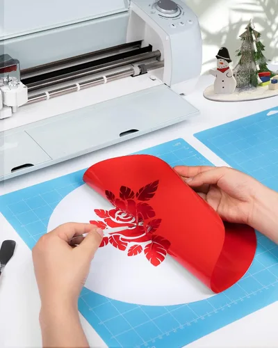 Vista 6 de Gwybkq Tapete de corte, compatible con Cricut Maker 3/Maker/Explore 3/Air 2/Air/One, paquete de 12 alfombrillas adhesivas de corte de luz de 12 x 12