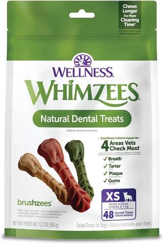 Vista 15 de WHIMZEES Wellness Freshzees Golosinas dentales para perros, barra de tamaño extra pequeño, (56 unidades)