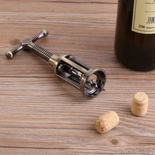 Vista 6 de Abridor de vino, sacacorchos de aleación de zinc con abrebotellas multifuncional, tornillo de corcho multifuncional manual para camarero
