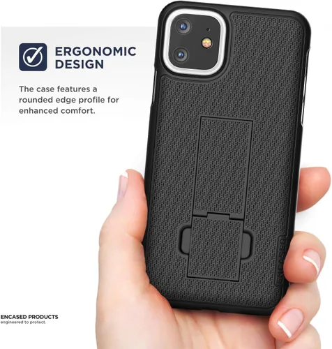 Vista 5 de Encased Funda para cinturón iPhone 11 con clip (Serie DuraClip) Funda ultradelgada con funda (Negro)