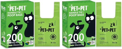 Vista 8 de Pet N Pet 200 bolsas de excremento de perro perfumadas de lavanda con asas de corbata, 41% a base de plantas y 59% bolsas de excremento