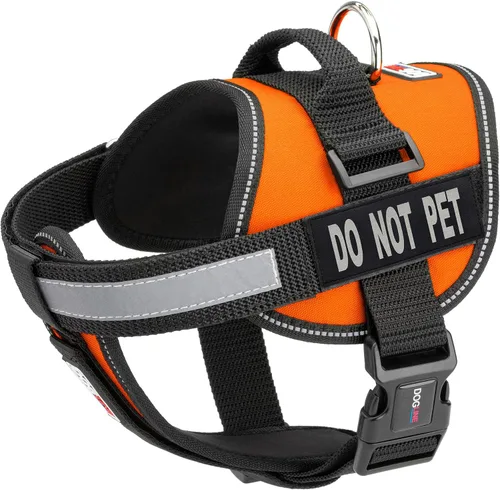 Vista 11 de Dogline Arnés de chaleco para perros y 2 parches extraíbles para no mascotas, XS/de 15 a 19 pulgadas, verde