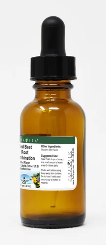Vista 3 de Extracto líquido combinado de glicerita de raíz de remolacha roja (1:5), sabor a menta (1 oz, ZIN: 522901)