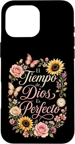 Vista 24 de Fe Cristiana El Tiempo De Dios ES Perfecto Floral Wreath Case for iPhone 16