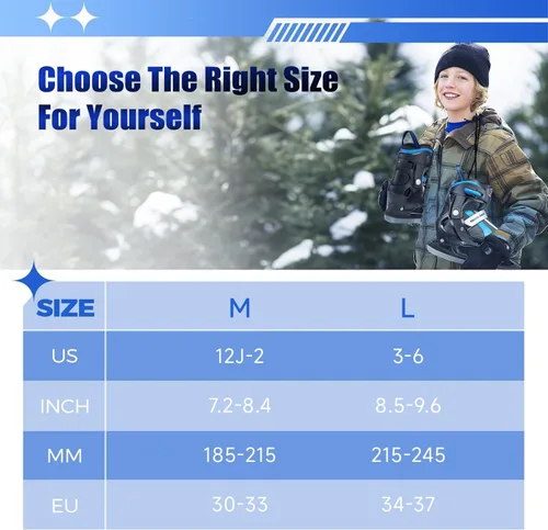 Vista 6 de Patines de Hielo Ajustables para Niños: Patines de Hockey sobre Hielo para Niño, Niña, Principiante, Juvenil, Junior, Adecuados para Exteriores