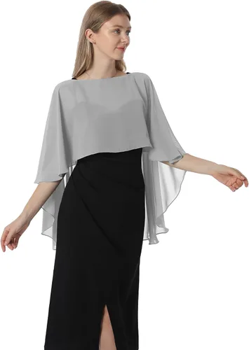 Vista 2 de Hotshawl Capelets para mujer, chales de gasa y envolturas para vestido de noche, capas de boda