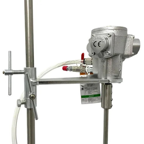 Vista 6 de COSMOSTAR 1/8 HP Agitador neumático portátil mezclador de tambor de elevación manual de 3 galones Máquina mezcladora de pintura de recubrimiento
