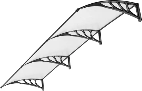 Vista 10 de VivoHome Toldo de policarbonato transparente para puerta o ventana con soporte negro, 40 pulgadas x 40 pulgadas