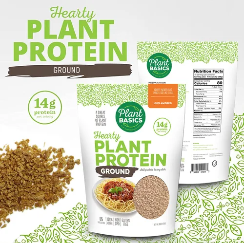 Vista 8 de Plant Basics - Proteína vegetal abundante, molida sin sabor, 1 libra, condimento a base de plantas, al igual que el pollo, 2 onzas, sin OMG, sin