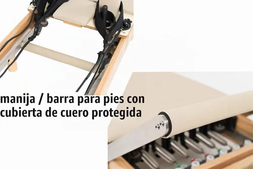 Vista 8 de Pilates Reformer Machine, Wood Foldable Pilates Machine Equipment for Home Workout