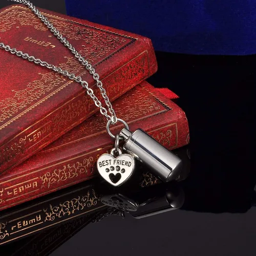 Vista 8 de TTVOVO Collar de urna de cremación para mascotas, para cenizas, recuerdo conmemorativo, soporte para cenizas, medallón de urna para mejor amigo