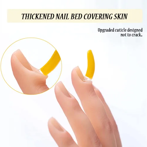 Vista 4 de Mano de práctica de uñas de silicona para uñas acrílicas, manos de maniquí profesional para práctica de uñas con soporte ajustable, mano falsa