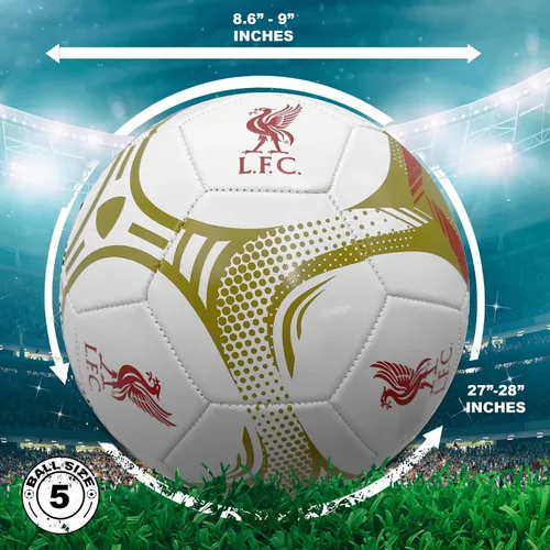 Vista 4 de Icon Sports Pelotas de fútbol para fanáticos de entrenamiento profesional de World Clubs con licencia oficial para juegos de fútbol Liverpool FC