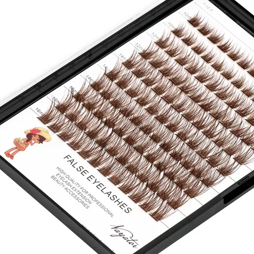 Vista 12 de Pestañas postizas de tallo ancho con varias pestañas falsas de colores D Curl de 10 a 20 mm para elegir, pestañas postizas profesionales