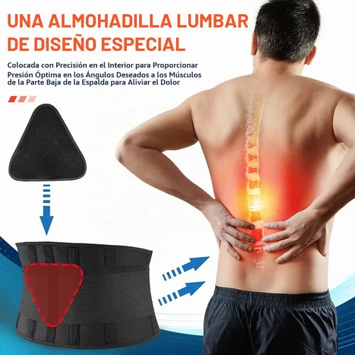Vista 3 de FEATOL Soporte de espalda transpirable con almohadilla lumbar para mujeres y hombres, cinturón de soporte para alivio del dolor de espalda baja