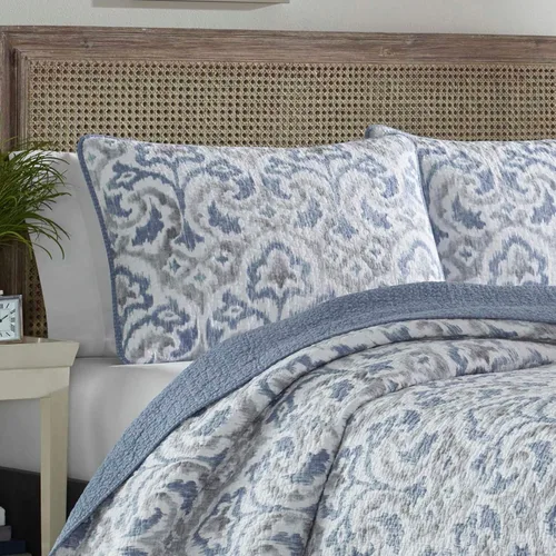 Vista 16 de Tommy Bahama - Juego de edredón de tamaño queen, ropa de cama reversible de algodón con funda de almohada a juego, juego de ropa de cama súper suave