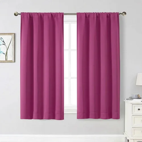 Vista 141 de Cortinas opacas para dormitorio, sala de estar, juego de 2 paneles de 54 pulgadas de largo, cortinas de oscurecimiento de habitación con aislamiento