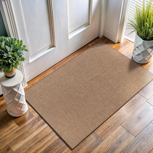 Vista 35 de Tapete de Puerta de Yute Fácil 2x3 Pies Interior Exterior Alfombras Naturales Alfombra de Fibra Sólida Alfombra de Área Tejida Boho Fácil de Limpiar