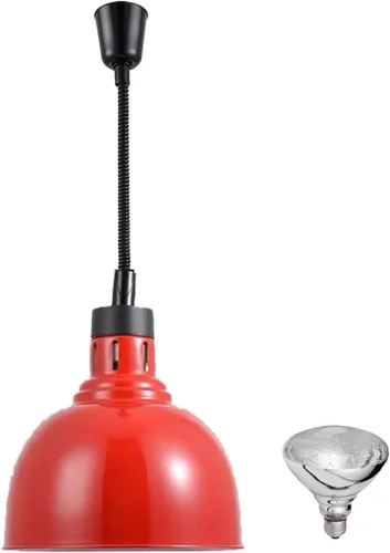 Vista 7 de Lámpara colgante de calor de alimentos infrarrojos Calentador de alimentos Fry Luz de calefacción 250W con cable retráctil (Dia25cm Negro))
