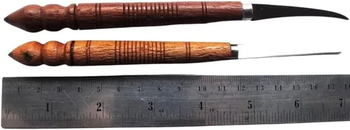Vista 2 de GIFTZYME Juego de mango de cuchillo para tallar frutas de madera muy hermoso 2 piezas.