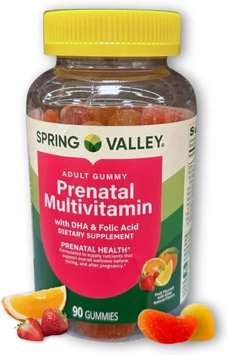 Vista 8 de Gomitas prenatales para mujer, suplemento multivitamínico DHA y ácido fólico, 90 unidades (paquete de 1), en caja por Fusion Shop Store