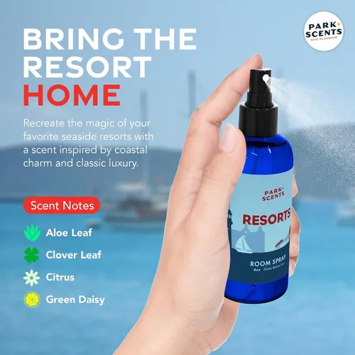 Vista 3 de Park Scents Resorts – Floridian Theme Park Inspired Luxury Hotel Fragrance Room Spray – Espray ambientador de trébol, aloe, cítricos y margaritas