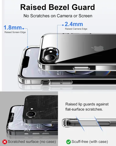 Vista 231 de HOOMIL Funda para iPhone 7 Plus/iPhone 8 Plus de 5.5 Pulgadas, sin amarillamiento, protección contra caídas, cubierta trasera dura transparente