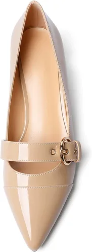 Vista 3 de Zamikoo Zapatos de tacón de gatito puntiagudos para mujer, tacones bajos con correa de hebilla, zapatos de tacón de 1.5 pulgadas, zapatos de tacón