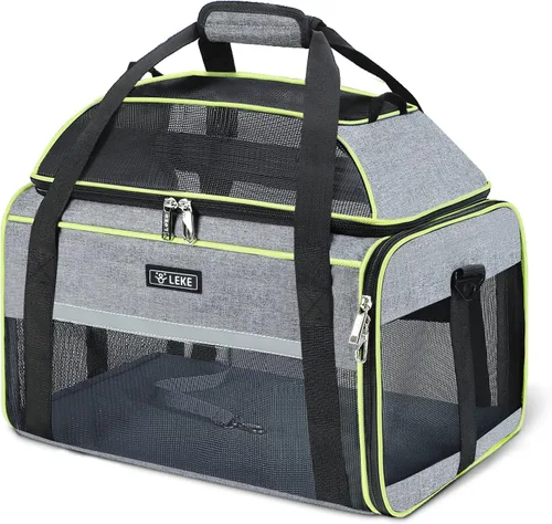 Vista 14 de Lekereise Transportador de mascotas extensible superior de 17 x 11 x 9.5 pulgadas, aprobado por aerolíneas hawaianas de Alaska, con lados suaves