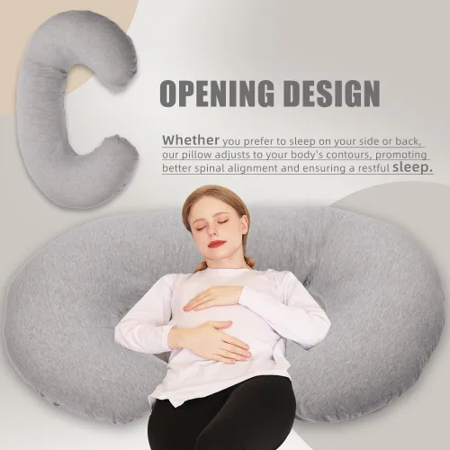 Vista 4 de Almohada de embarazo Chilling Home, almohada de cuerpo completo en forma de C para maternidad para mujeres de 55 pulgadas, almohadas de embarazo
